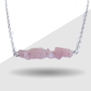 Sterling Silver and Pink Rose Quartz  Necklace
18” inches